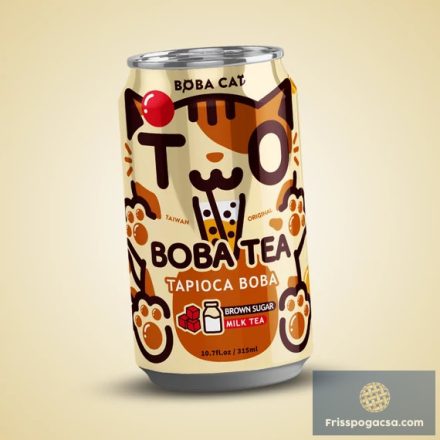 Boba Cat Brown Sugar Bubble Tea barnacukor ízesítésű tea 315ml
