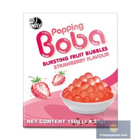  JWAY Popping Boba Bursting Fruit Bubbles Strawberry eper ízű Boba gyöngy 150g