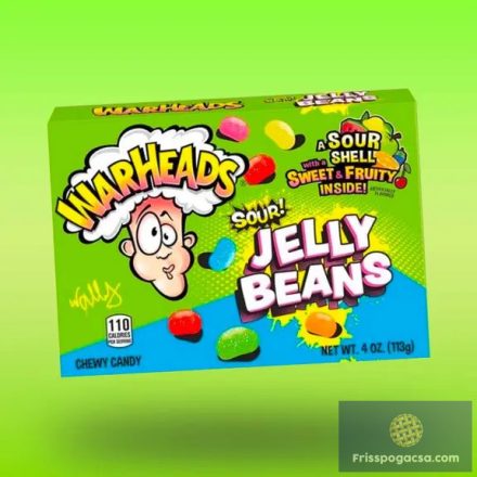 Warheads Jelly Beans savanyú-gyümölcsös drazsé 113g