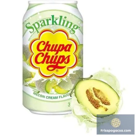 Chupa Chups Melon Cream sárgadinnye krém ízű szénsavas üdítőital 345ml DRS