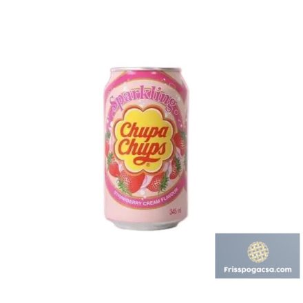Chupa Chups Strawberry Cream eperkrém ízű szénsavas üdítő 345ml DRS