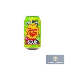   Chupa Chups Sour Green Apple savanyú zöld alma ízű szénsavas üdítőital 345ml DRS