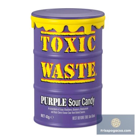 Toxic Waste Lila dobozos savanyú cukorkák 42g