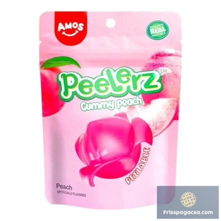 Amos Peelerz Gummy Peach barack ízű hámozható gumicukor 65g