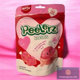   Amos Peelerz Roses rózsa alakú baracklével töltött hámozható gumicukor 65g