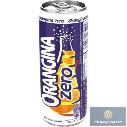 Orangina Zero enyhén szénsavas cukormentes rostos narancslé 330ml DRS