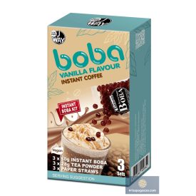   JWAY Boba Vanilla Flavour Instant Coffee Boba vaníliás kávé ízű tea készítő 3db-os szett 234g