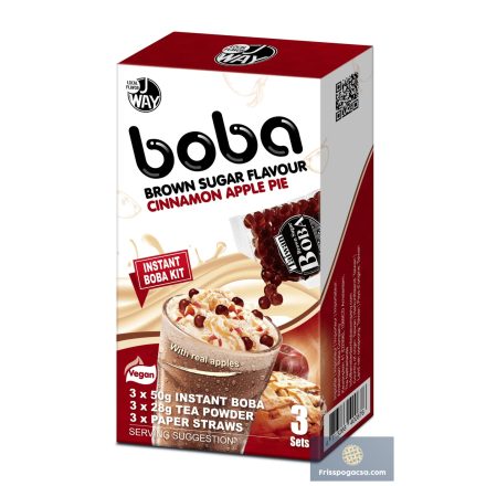 JWAY Boba Brown Sugar Cinnamon Apple Pie fahéjas almás pite ízű Boba tea készítő 3db-os szett 234g
