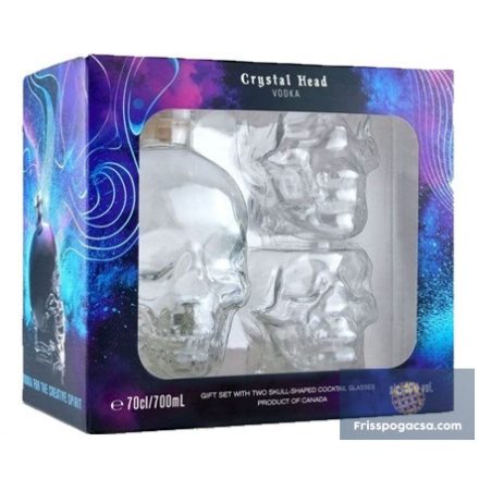 Crystal Head vodka 0,7 40% + 2 nagyobb (3,55 dl) pohár pdd.