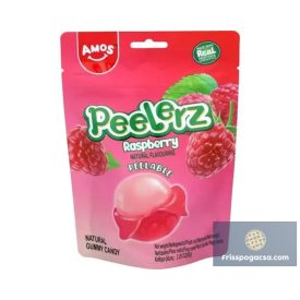   Amos Peelerz Gummy Raspberry málna ízű hámozható gumicukor 65g
