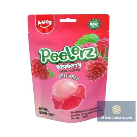 Amos Peelerz Gummy Raspberry málna ízű hámozható gumicukor 65g