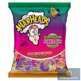 Warheads Bubble Gum Pops savanyú nyalóka csomag 105g