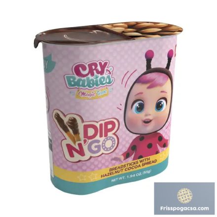 Dip N' Go Kakaós mogyorókrém és ropogós pálcikák 55g - Cry Babies Magic Tears