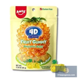   Amos 4D Juicy Pineapple ananászlével töltött gumicukor 65g